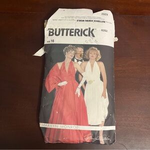 Vintage Butterick 6202 Marilyn Monroe Subway Dress Sewing Pattern Size 16 Cut
